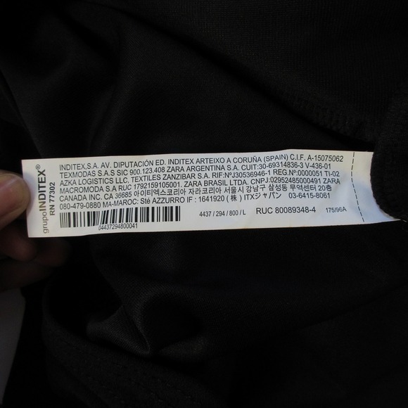 Zara Womens Maxi Dress L Black Short Sleeve Slit Asymetric Minimalist Party 394 - Picture 5 of 11